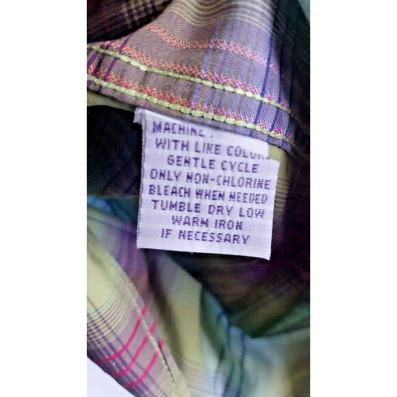 Alan Flusser Shirt Men's  2XL, Button Bold Multicolor Plaid Long Sleeve - Picture 6 of 6